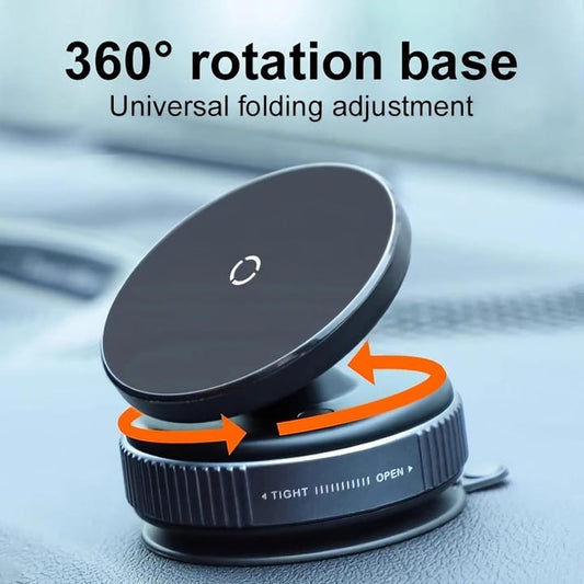 K009 Vacuum Suction Magnetic Car Phone Holder – 360° Rotation