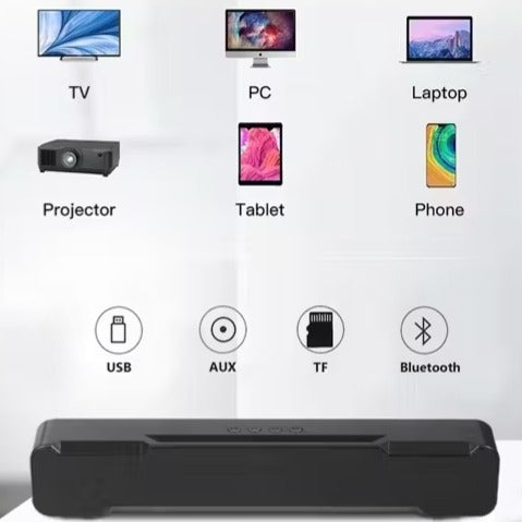 MZ M61 Wireless Bluetooth Soundbar – 3D Surround Sound for Home TV