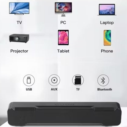 MZ M61 Wireless Bluetooth Soundbar – 3D Surround Sound for Home TV