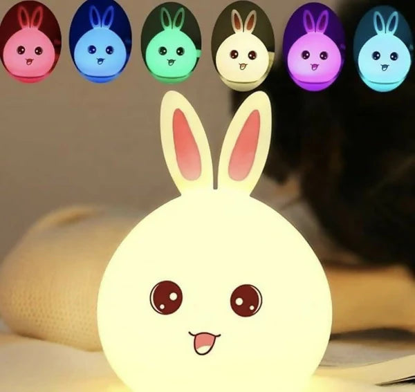 Bunny LED Night Lamp – Soft Silicone, Rechargeable & Kid-Friendly