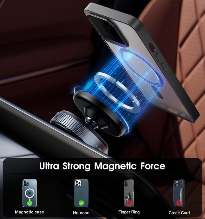K009 Vacuum Suction Magnetic Car Phone Holder – 360° Rotation