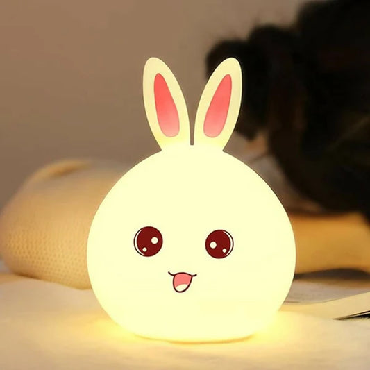 Bunny LED Night Lamp – Soft Silicone, Rechargeable & Kid-Friendly