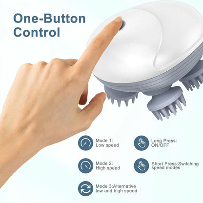 Electric Scalp Massager – 4 Claws, Waterproof & Rechargeable