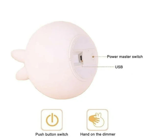 Bunny LED Night Lamp – Soft Silicone, Rechargeable & Kid-Friendly