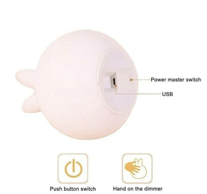Bunny LED Night Lamp – Soft Silicone, Rechargeable & Kid-Friendly