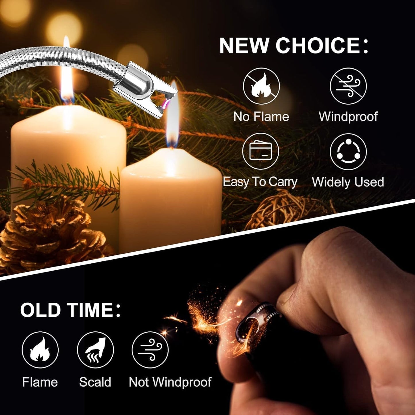 USB Rechargeable Plasma Arc Lighter – Windproof, Flexible 360° Neck