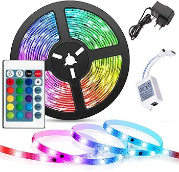 Multicolour RGB LED Strip Light with Remote – Mood & Decorative Lighting