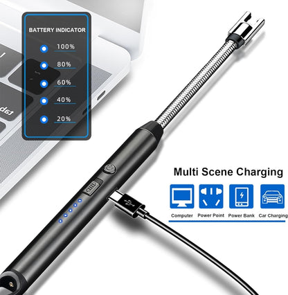 USB Rechargeable Plasma Arc Lighter – Windproof, Flexible 360° Neck