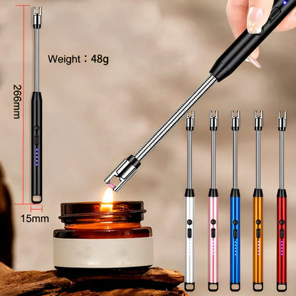USB Rechargeable Plasma Arc Lighter – Windproof, Flexible 360° Neck